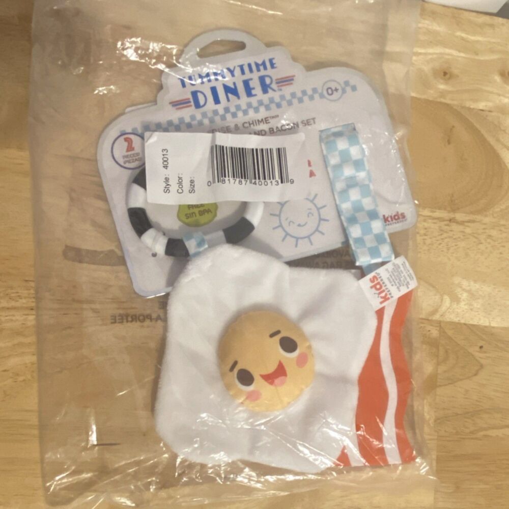 Kids Preferred Egg and Bacon Rattle Set Food & Drink Theme Baby Toy 0+ Months